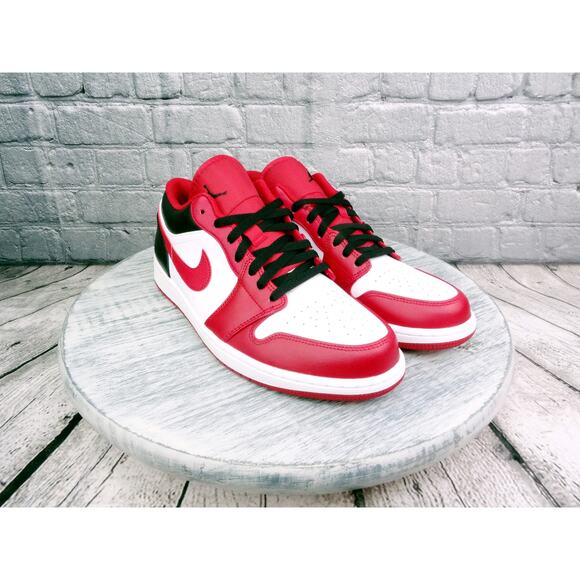 Nike Air Jordan 1 Low Reverse Black Toe Chicago White/Gym Red-Black	Men 12 NIB main image 4